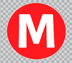 M logo in red colour