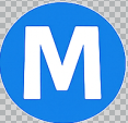 M logo in blue colour